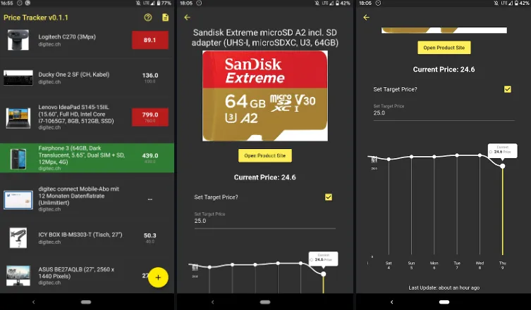 Price Tracker App Screenshot